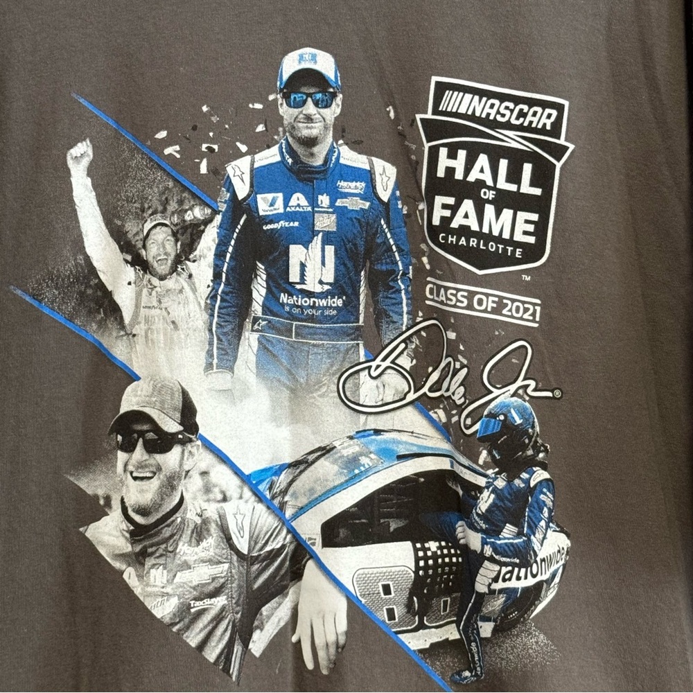 NASCAR Hall of Fame Dale Earnhardt Jr #88 Gray T-Shirt XXL - Picture 2 of 4